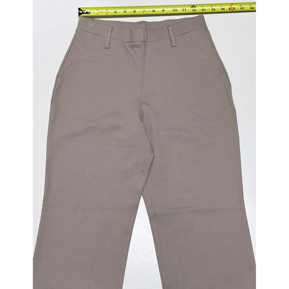 Quince Ultra-Stretch Ponte Straight Leg Pants Taupe Brown Small High Rise Office - Picture 2 of 6